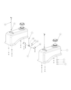 Fuel Tank Assembly Diagram and Parts List for M54-HN 53CB5ETW750-24HP-OHV Cub Cadet Lawn Tractor